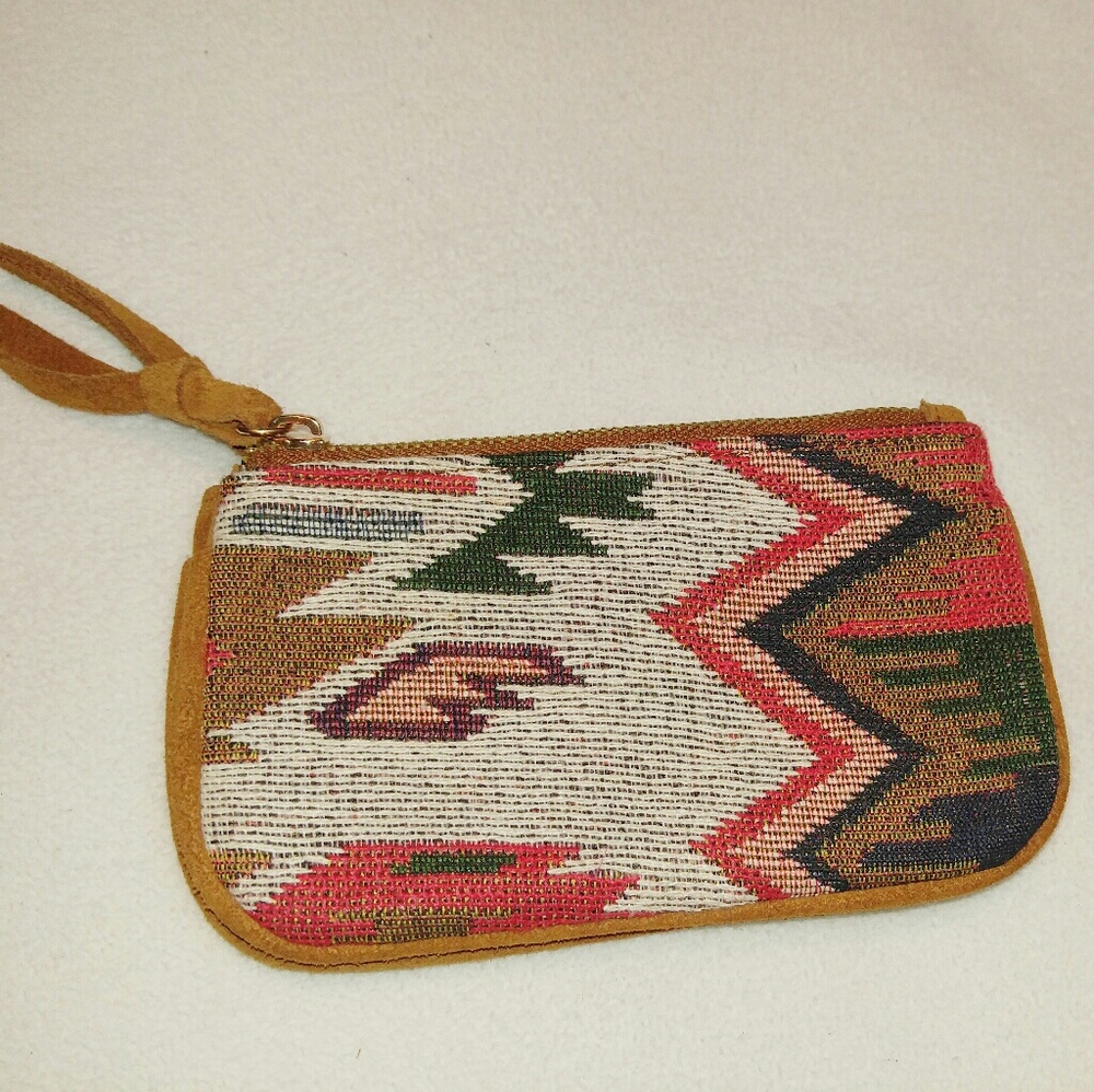 Parfois Brown Suede Leather Boho Coin Wallet